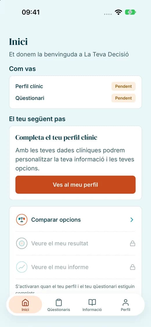 Captura de l'app La Teva Decisió (1/3)