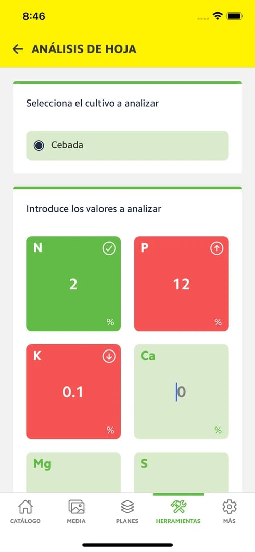 App Compo Expert: anàlisi foliar
