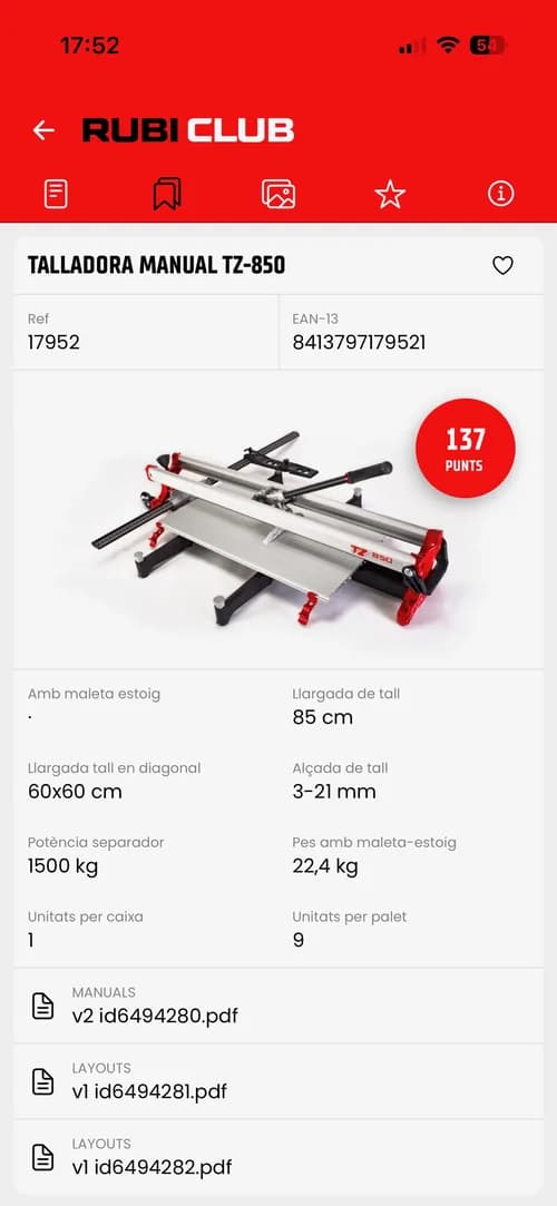 App Club RUBI: fitxa de producte