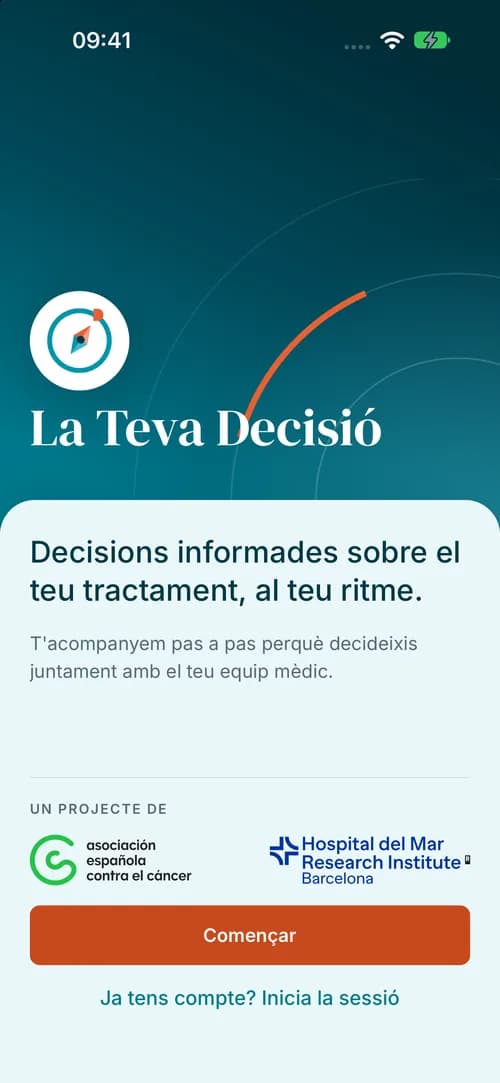 App La Teva Decisió: pantalla de benvinguda
