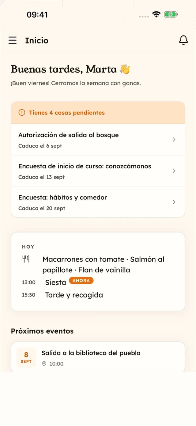 App Lyncat Niu: pantalla d'inici per a les famílies