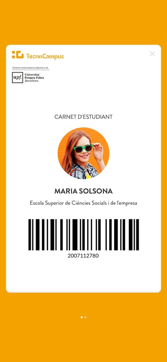 App TecnoCampus: carnet d'estudiant digital